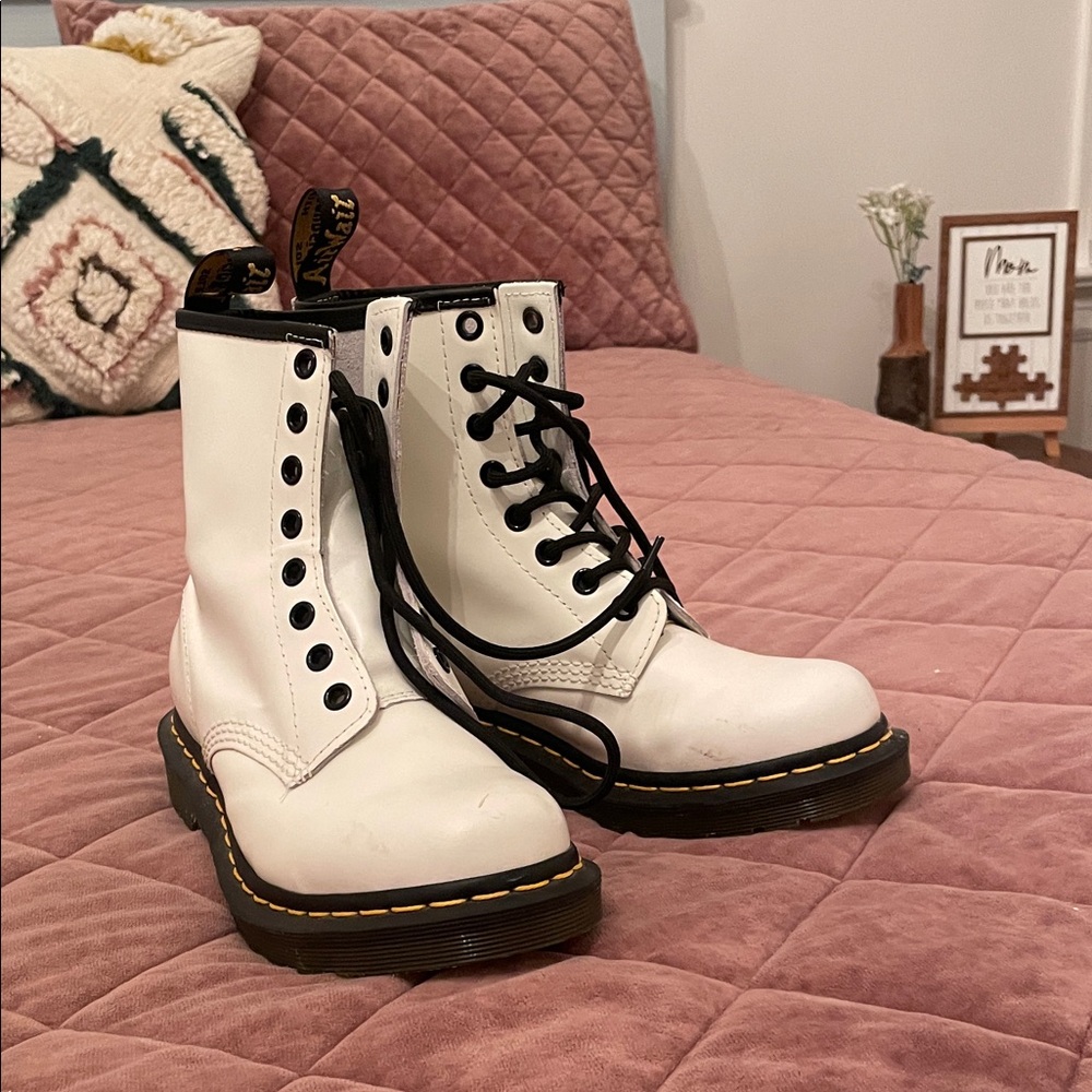 Dr. Martens Women's White 1460 Combat Boots